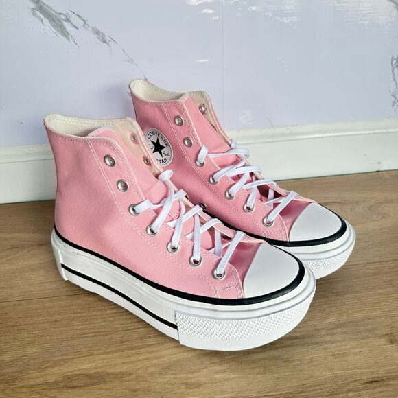 Converse Chuck Taylor Lift Double Stack Platform 8.5 Women Sneaker Peach A15012C - Picture 3 of 7